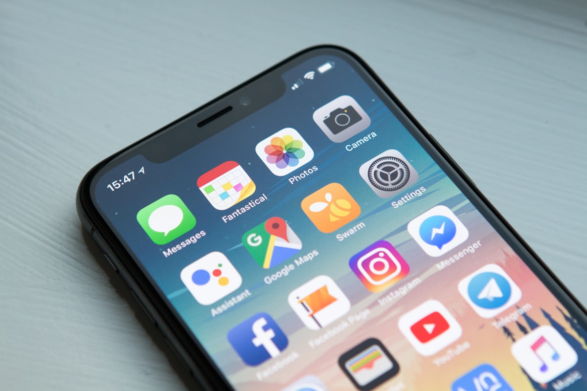 Mobile application on a smartphone
